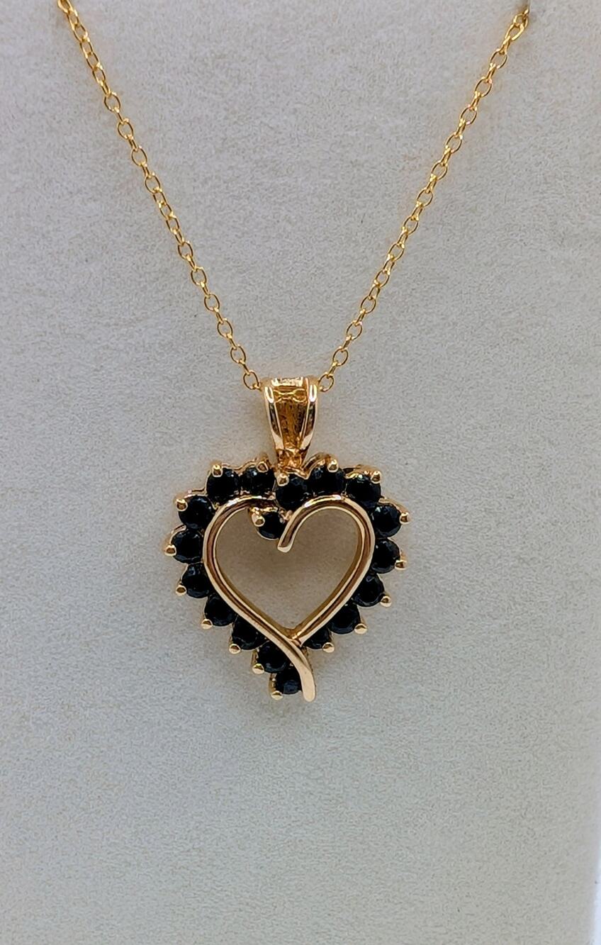 Ross-Simon Gold Vermeil Lab Sapphire Heart Pendant on a 20-inch Chain